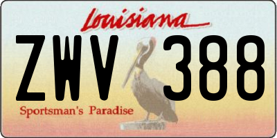 LA license plate ZWV388