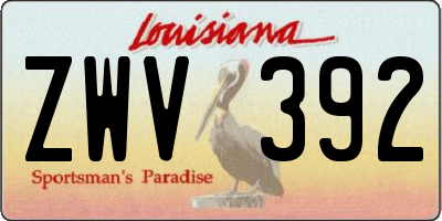 LA license plate ZWV392