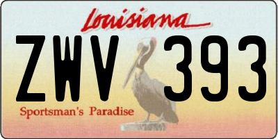 LA license plate ZWV393