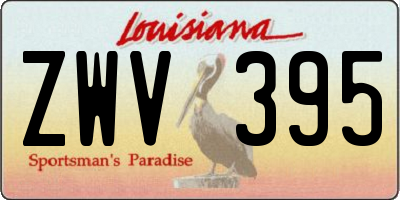 LA license plate ZWV395