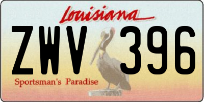 LA license plate ZWV396