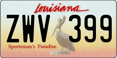LA license plate ZWV399