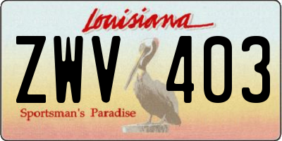 LA license plate ZWV403