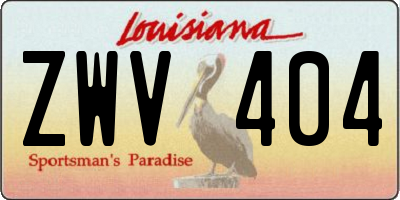LA license plate ZWV404