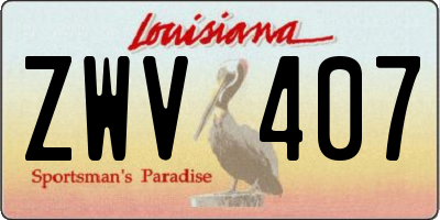 LA license plate ZWV407