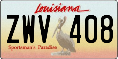 LA license plate ZWV408