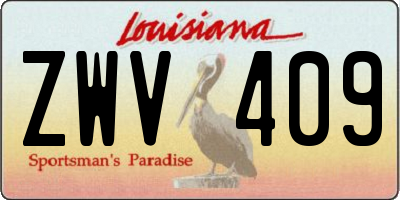 LA license plate ZWV409