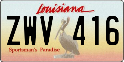 LA license plate ZWV416