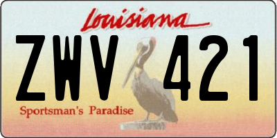 LA license plate ZWV421