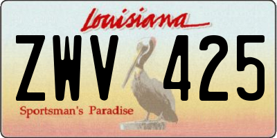 LA license plate ZWV425