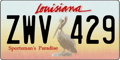 LA license plate ZWV429
