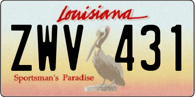 LA license plate ZWV431
