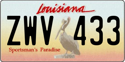 LA license plate ZWV433
