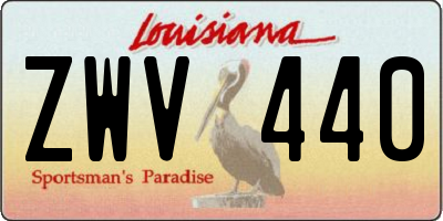 LA license plate ZWV440