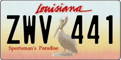 LA license plate ZWV441