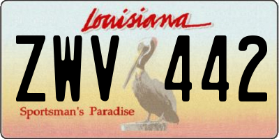 LA license plate ZWV442
