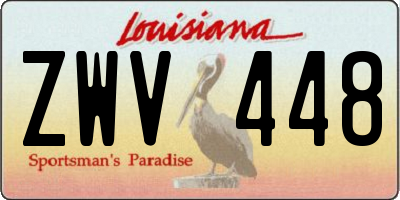 LA license plate ZWV448