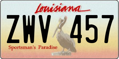 LA license plate ZWV457