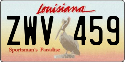 LA license plate ZWV459