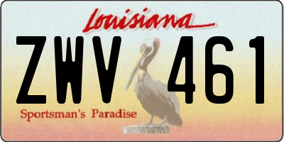 LA license plate ZWV461
