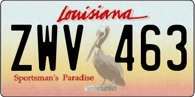 LA license plate ZWV463