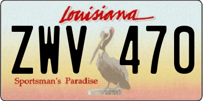 LA license plate ZWV470