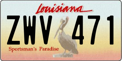 LA license plate ZWV471
