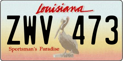 LA license plate ZWV473