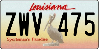 LA license plate ZWV475