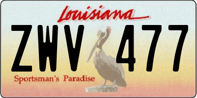 LA license plate ZWV477
