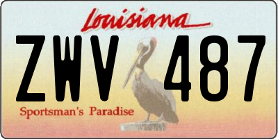LA license plate ZWV487