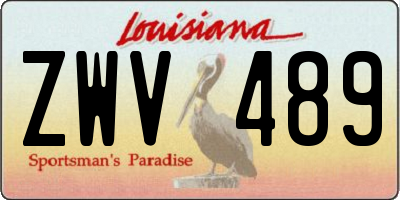 LA license plate ZWV489