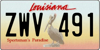 LA license plate ZWV491