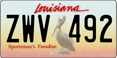 LA license plate ZWV492
