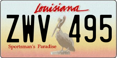 LA license plate ZWV495