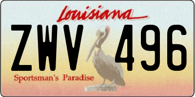 LA license plate ZWV496