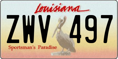 LA license plate ZWV497