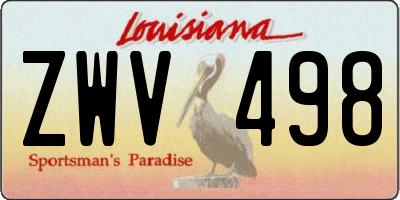 LA license plate ZWV498