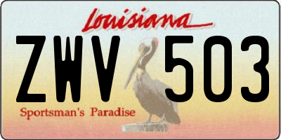 LA license plate ZWV503