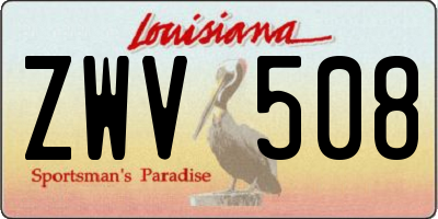 LA license plate ZWV508