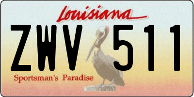 LA license plate ZWV511