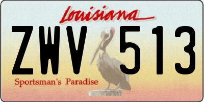 LA license plate ZWV513