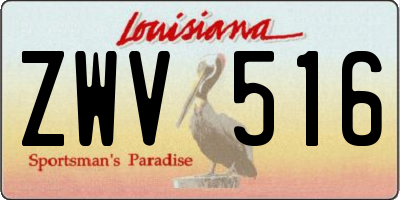 LA license plate ZWV516