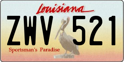 LA license plate ZWV521