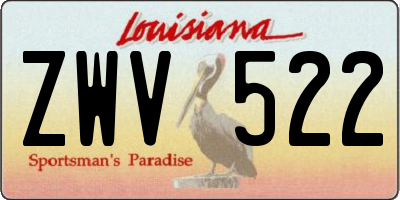 LA license plate ZWV522