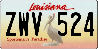 LA license plate ZWV524