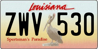 LA license plate ZWV530