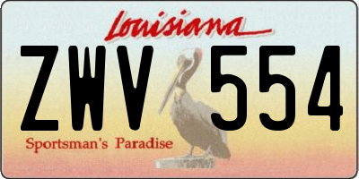 LA license plate ZWV554
