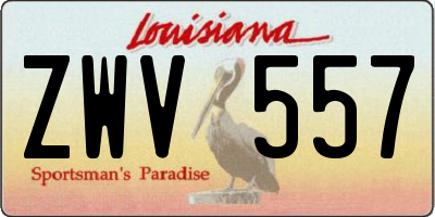 LA license plate ZWV557