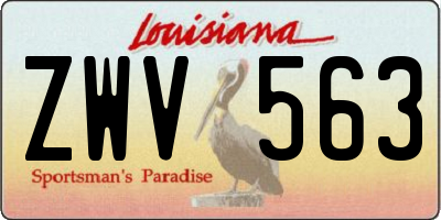 LA license plate ZWV563